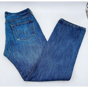 LEVI'S 501 Jeans Mens Blue Button Fly W38 L32 Regular Straight Medium Wash